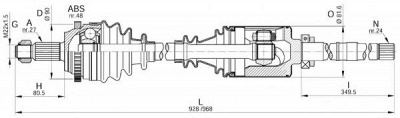 OPEN PARTS drs624400 -  Приводной вал